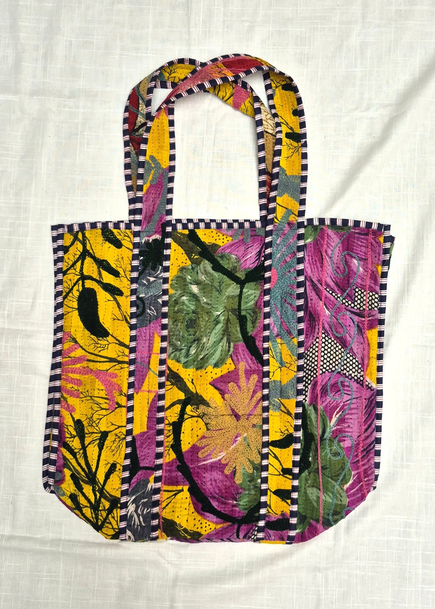 Vintage kantha tote bag met suzani borduursel # 12