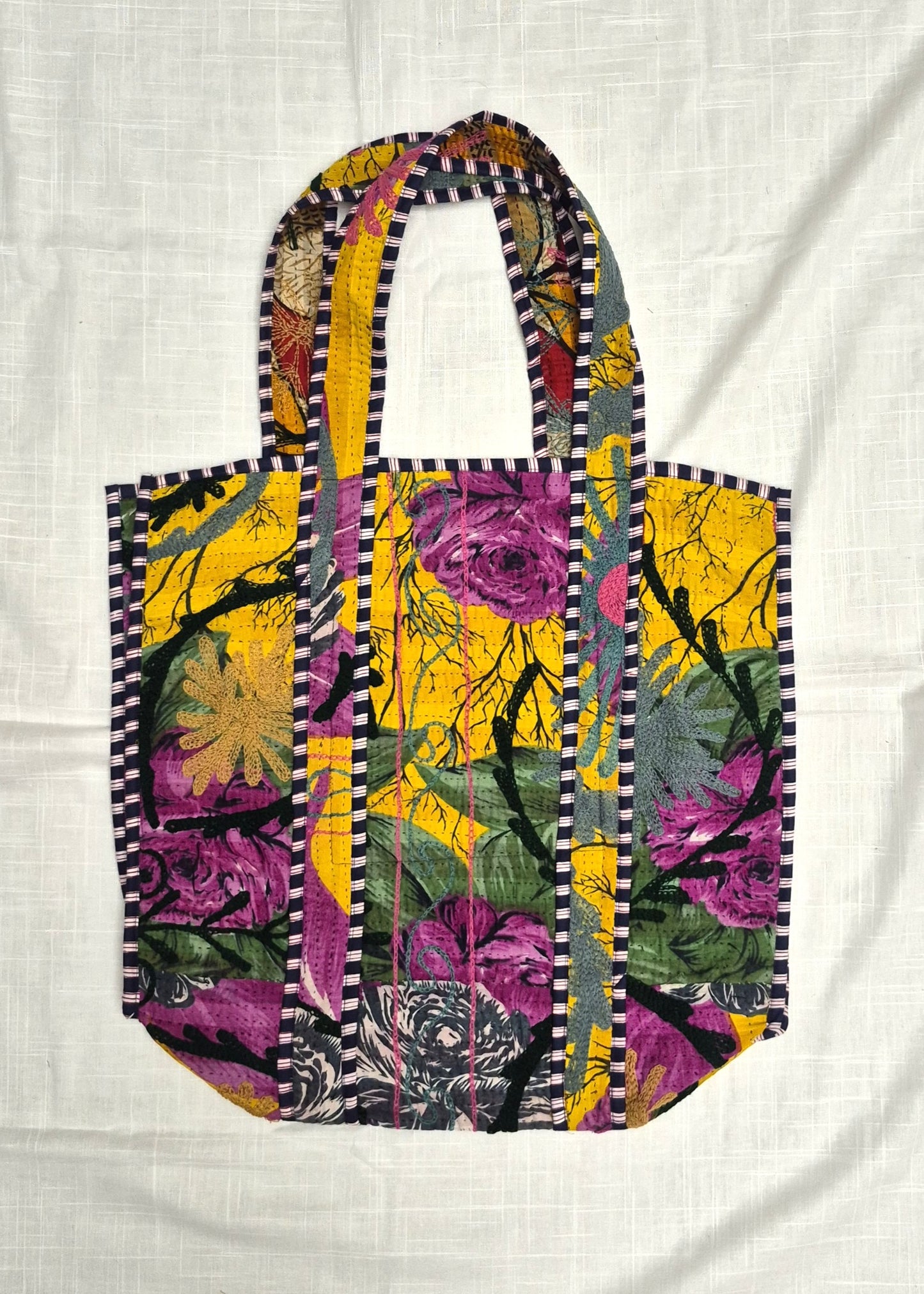 Vintage kantha tote bag met suzani borduursel # 10