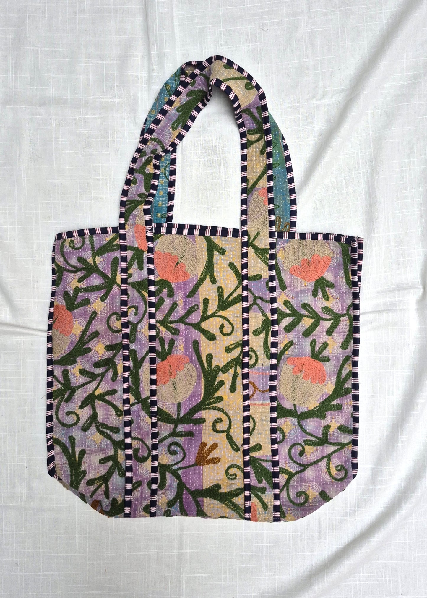 Vintage kantha tote bag met suzani borduursel # 2