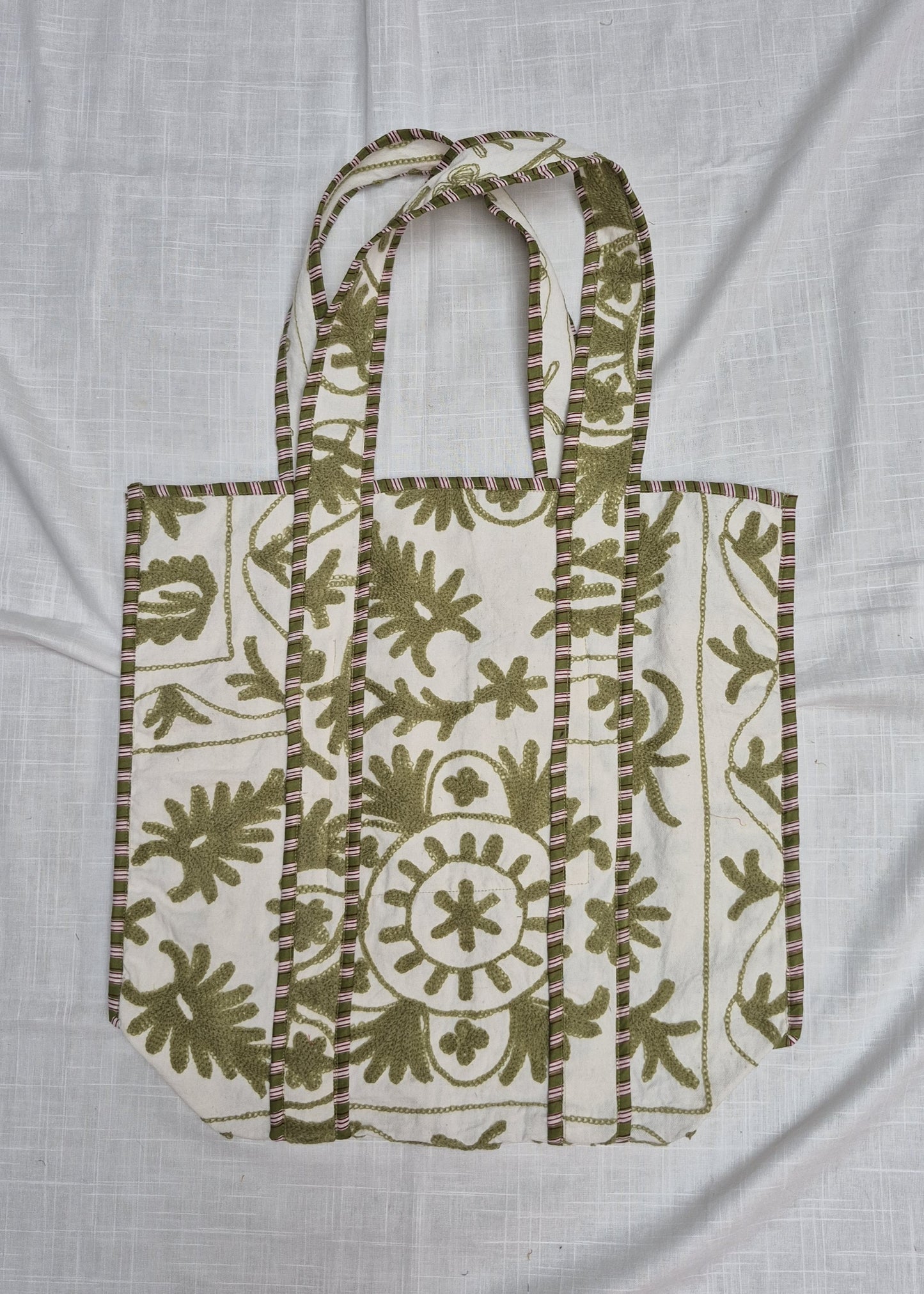 Suzani tote bag - Lime Green