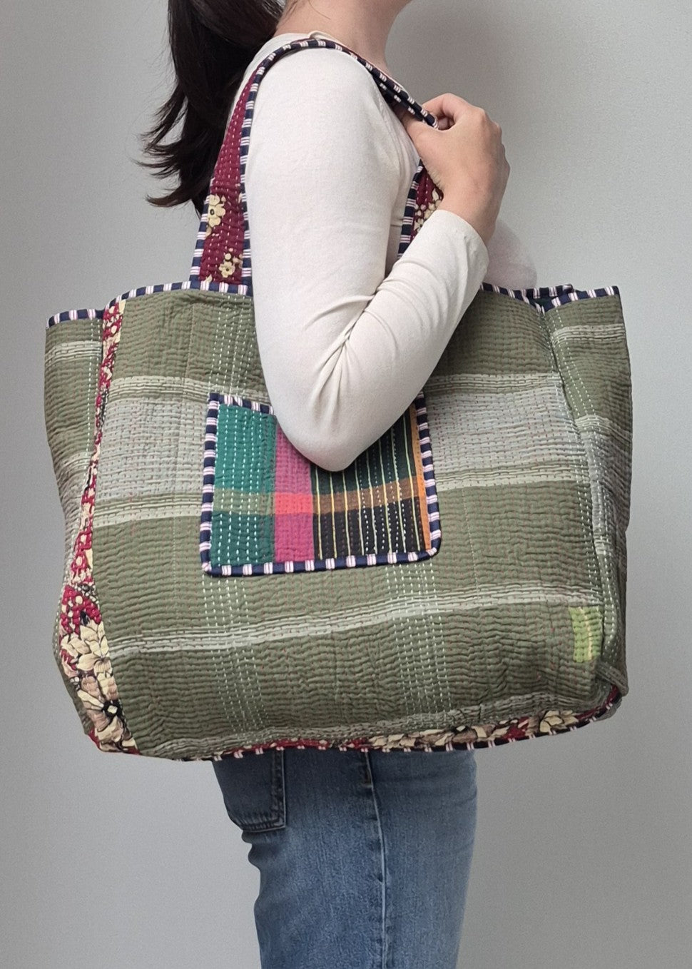 Vintage kantha tote bag # 10