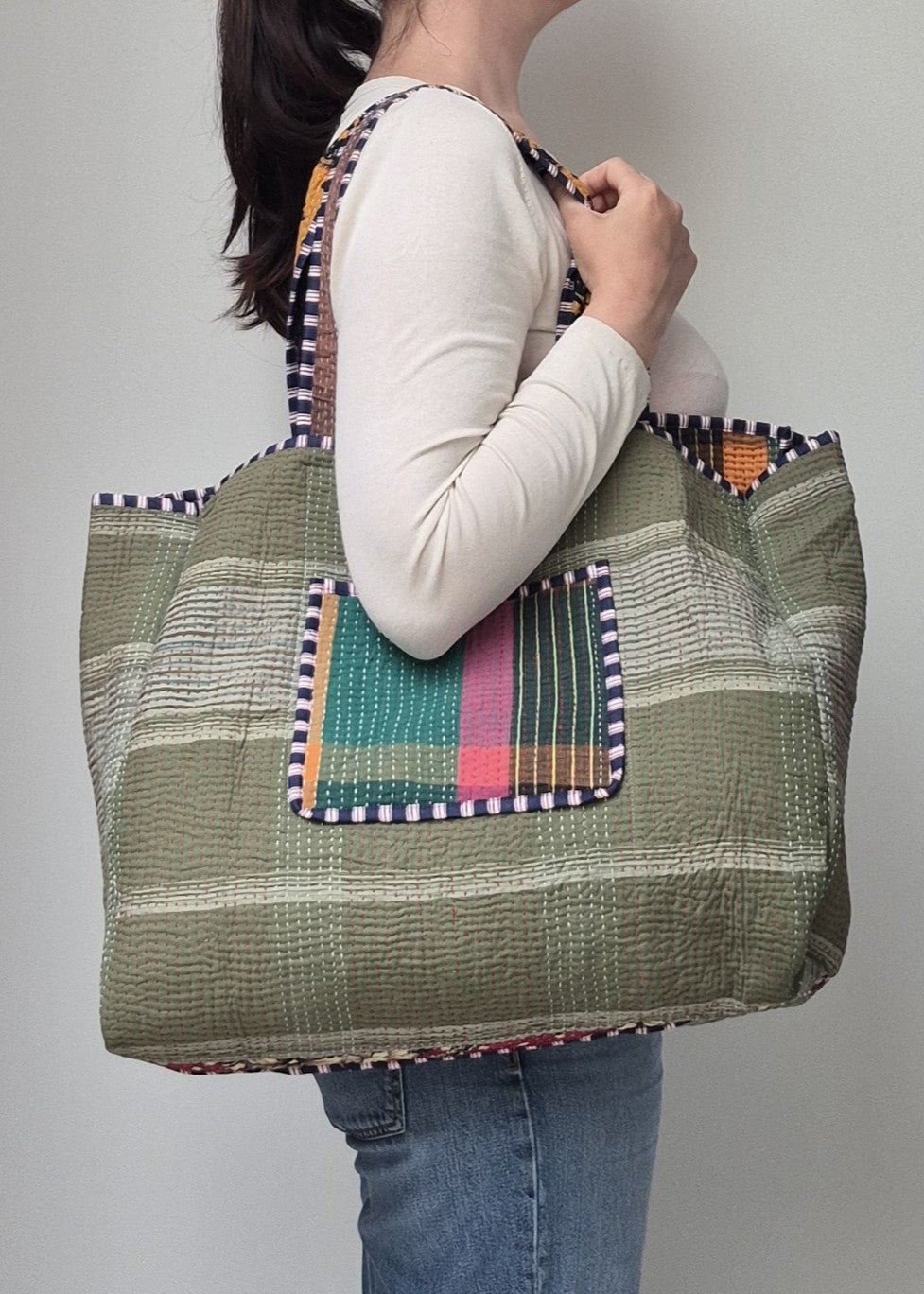 Vintage kantha tote bag # 12
