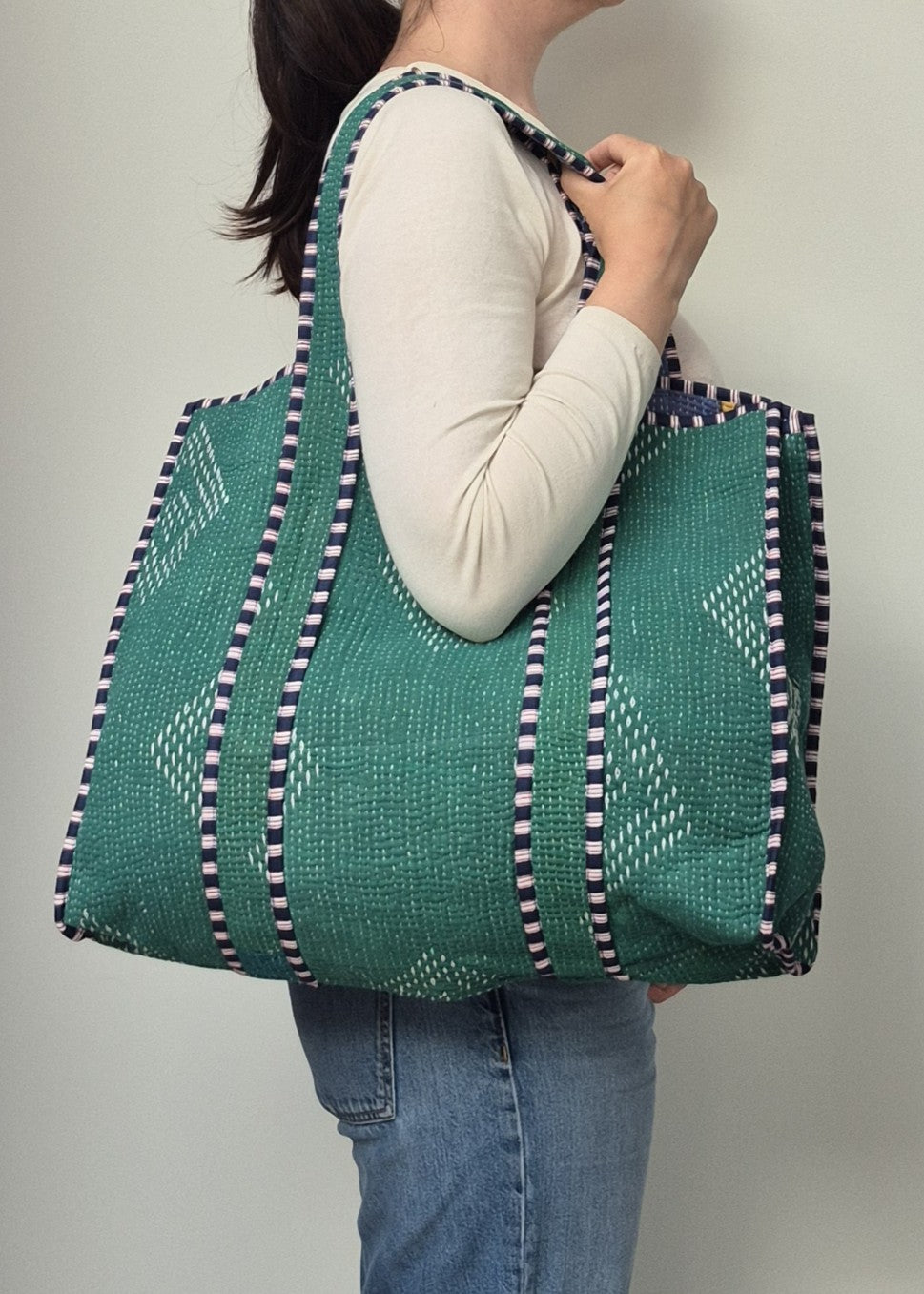 Vintage kantha tote bag # 13