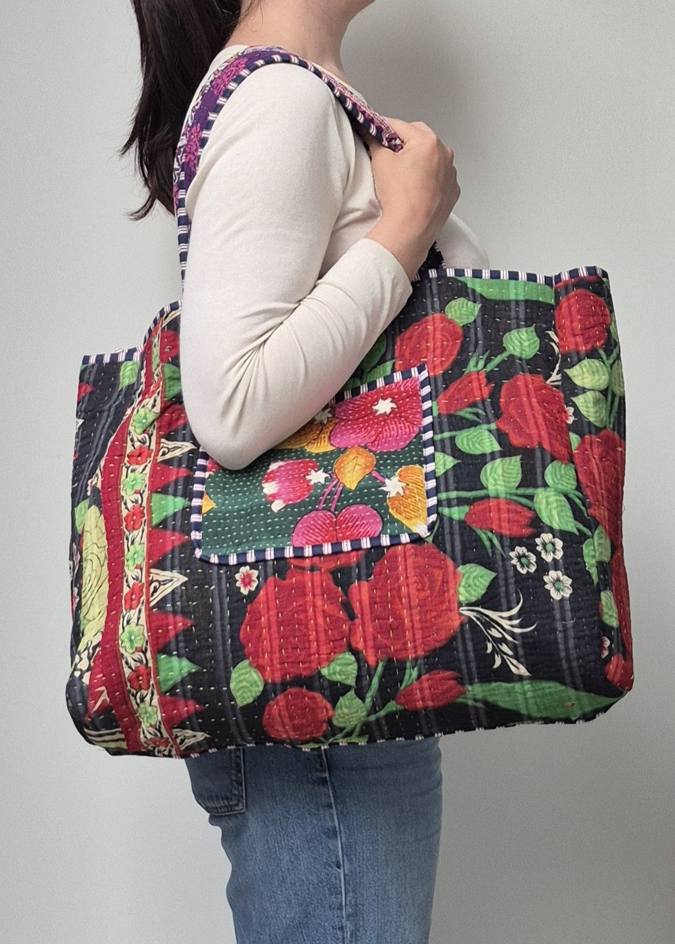 Vintage kantha tote bag # 16
