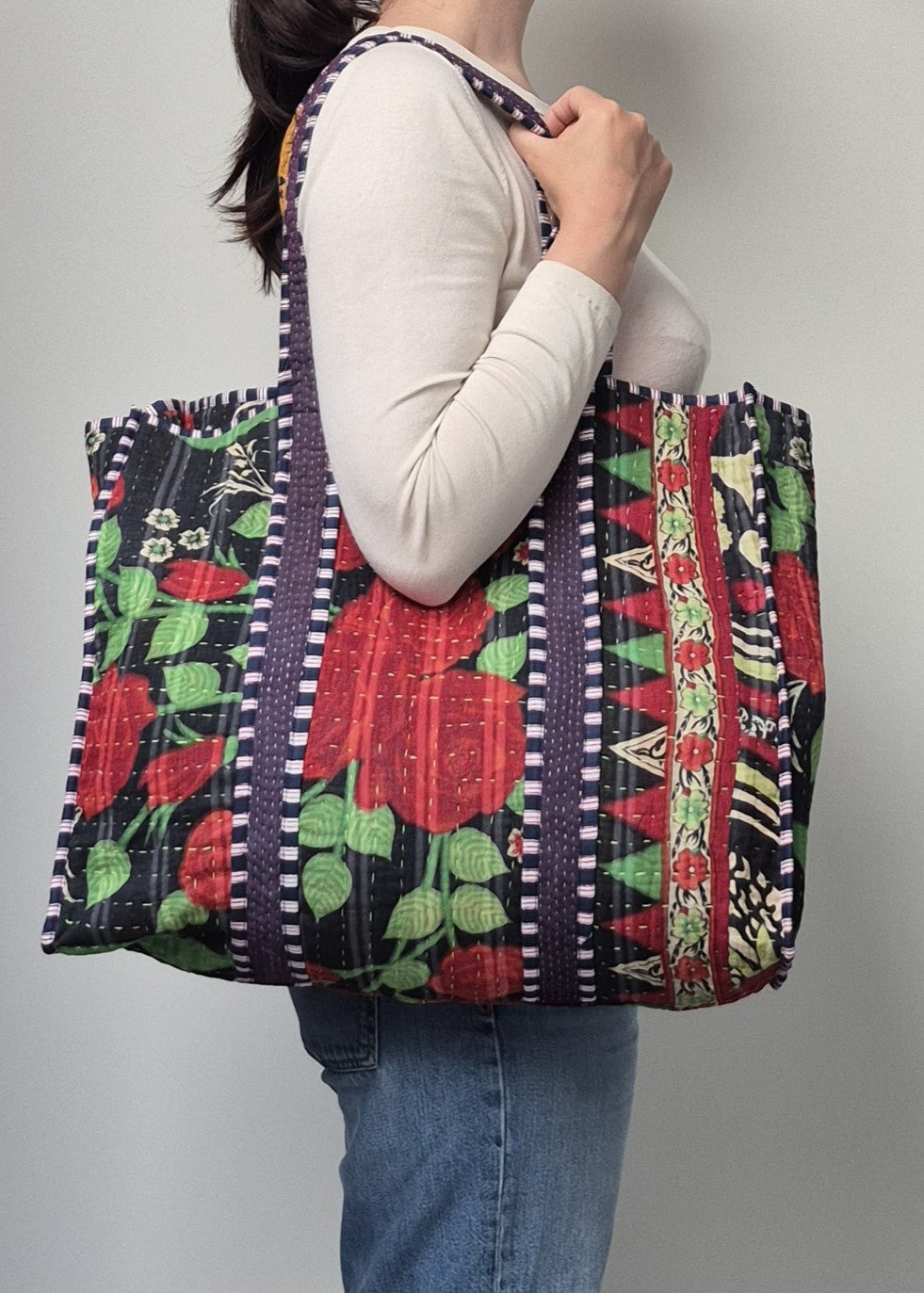 Vintage kantha tote bag # 17
