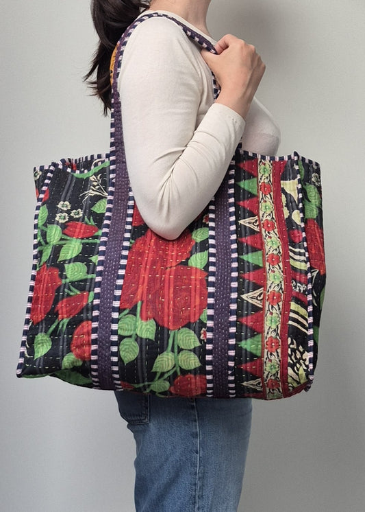 Vintage kantha tote bag # 17