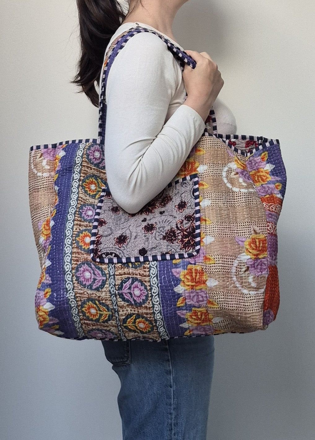Vintage kantha tote bag # 19