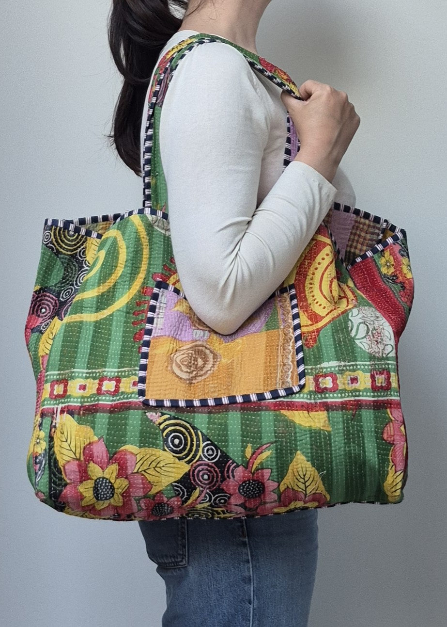 Vintage kantha tote bag # 22