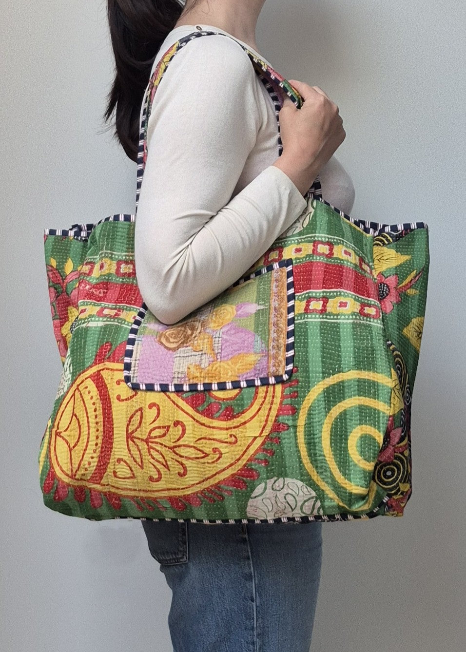 Vintage kantha tote bag # 23