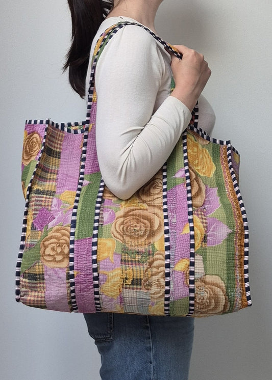 Vintage kantha tote bag # 24