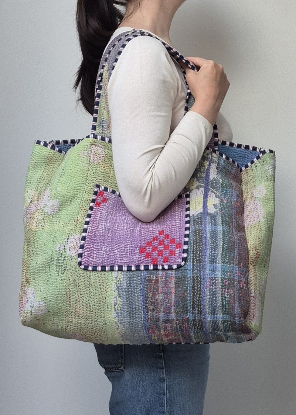 Vintage kantha tote bag # 25