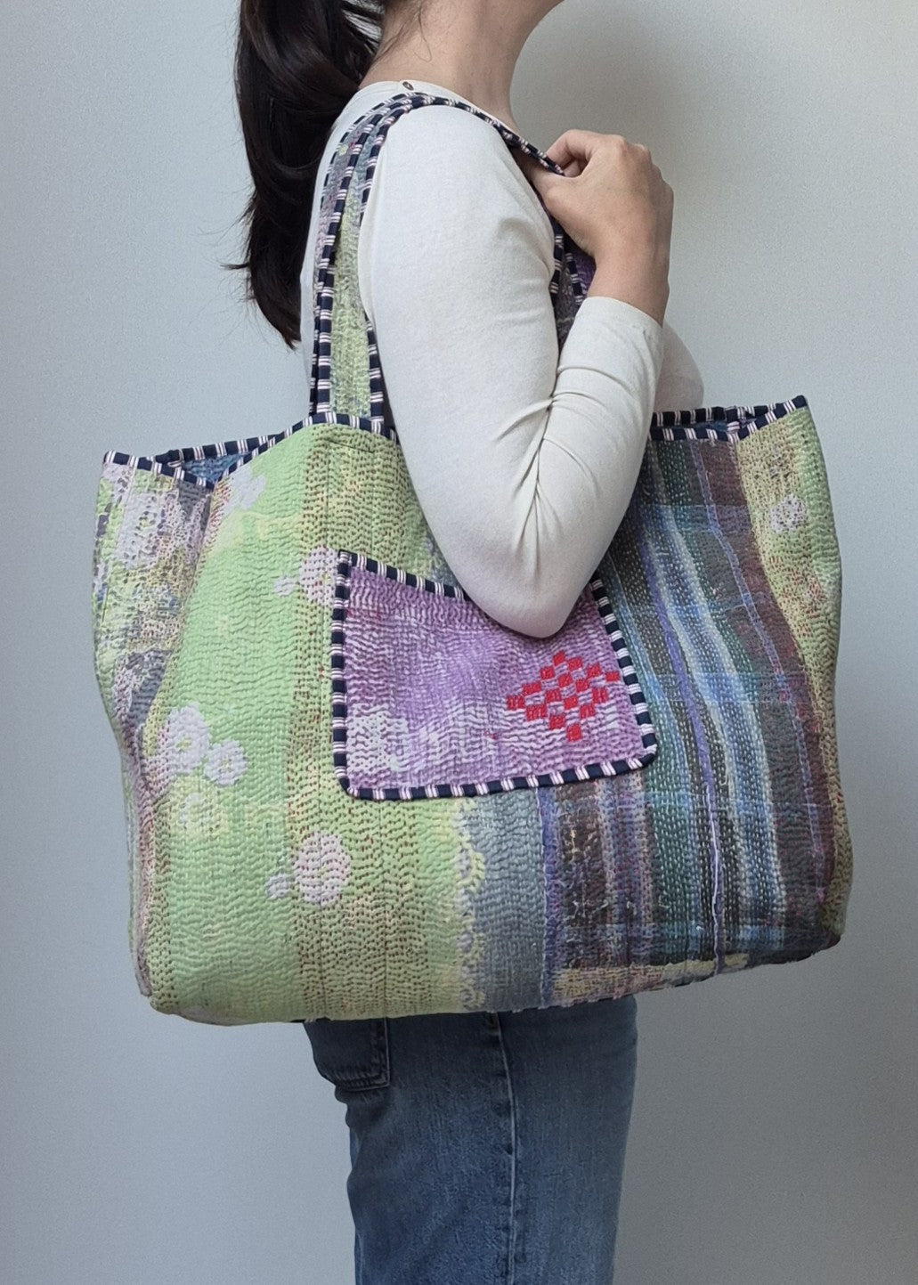 Vintage kantha tote bag # 26