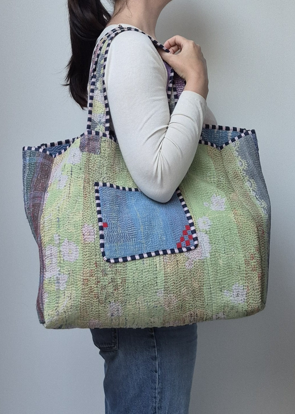 Vintage kantha tote bag # 27