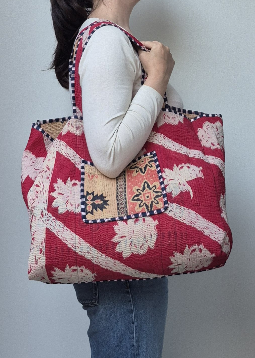 Vintage kantha tote bag # 28