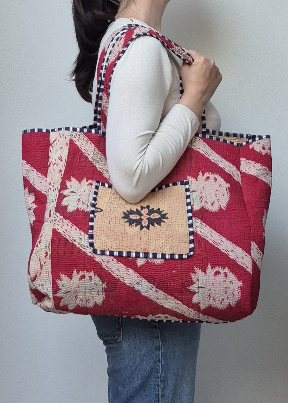 Vintage kantha tote bag # 29