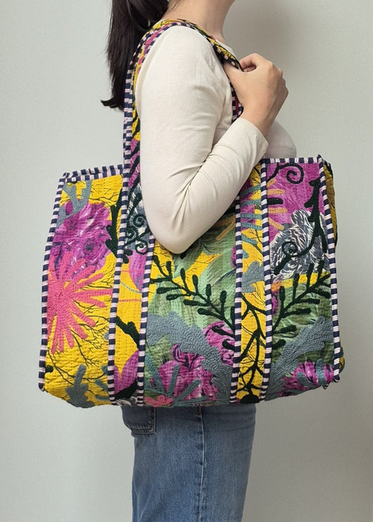 Vintage kantha tote bag met suzani borduursel # 11