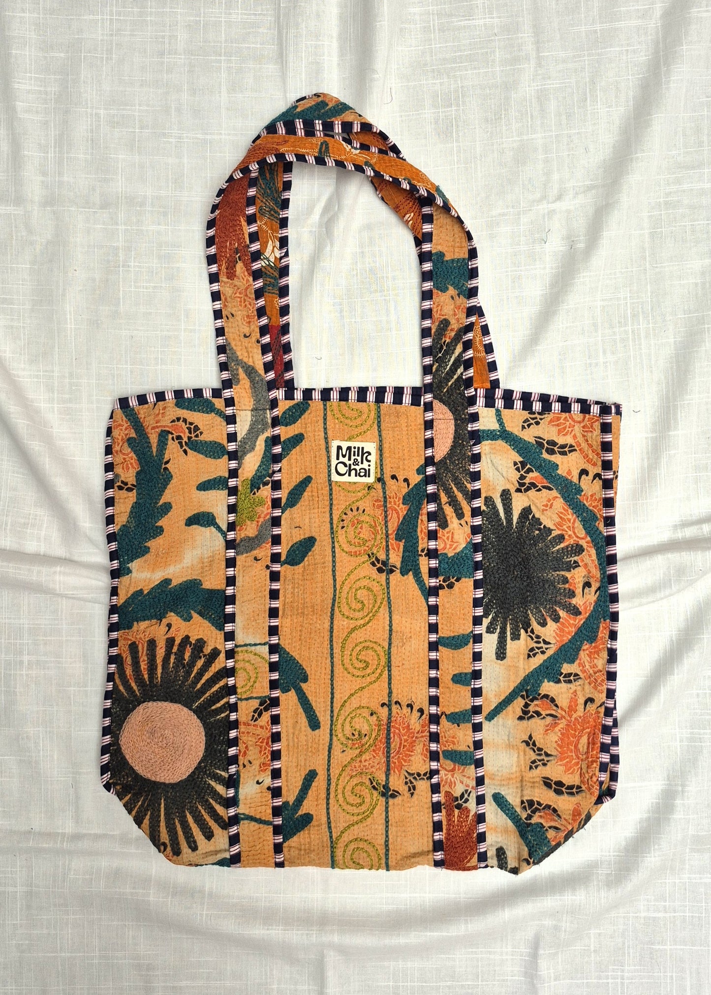 Vintage kantha tote bag met suzani borduursel # 14