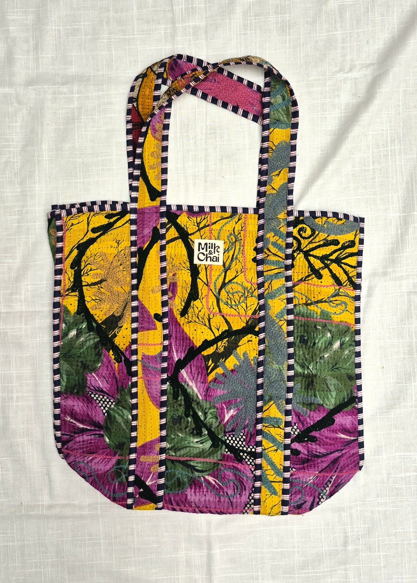 Vintage kantha tote bag met suzani borduursel # 12