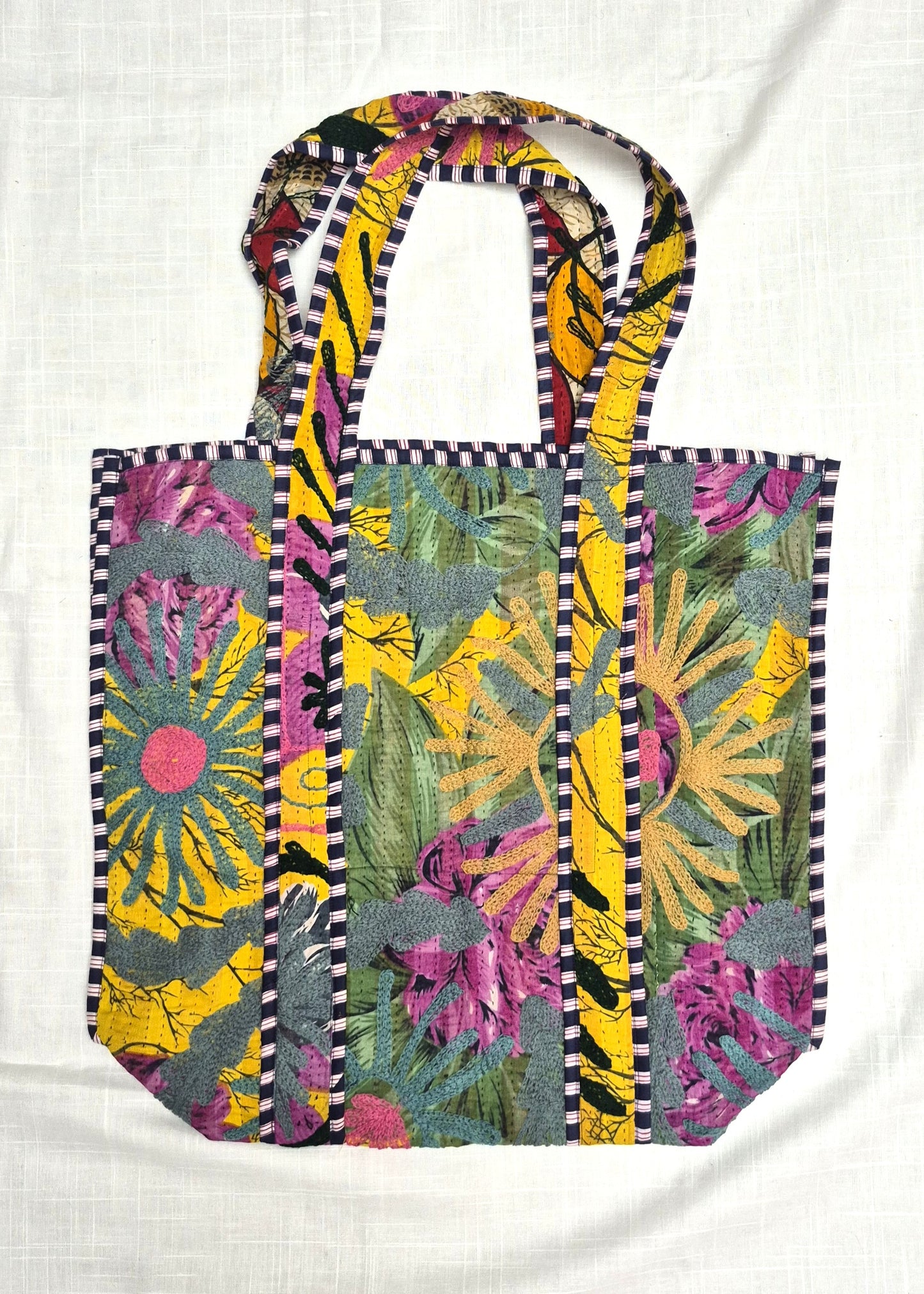 Vintage kantha tote bag met suzani borduursel # 11