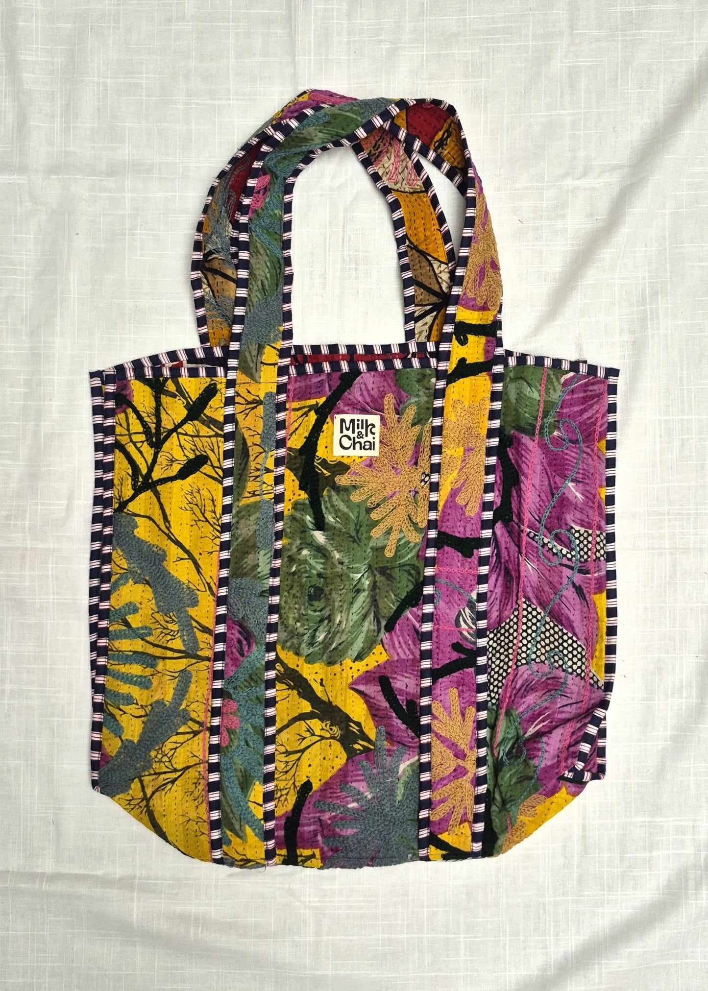 Vintage kantha tote bag met suzani borduursel # 10
