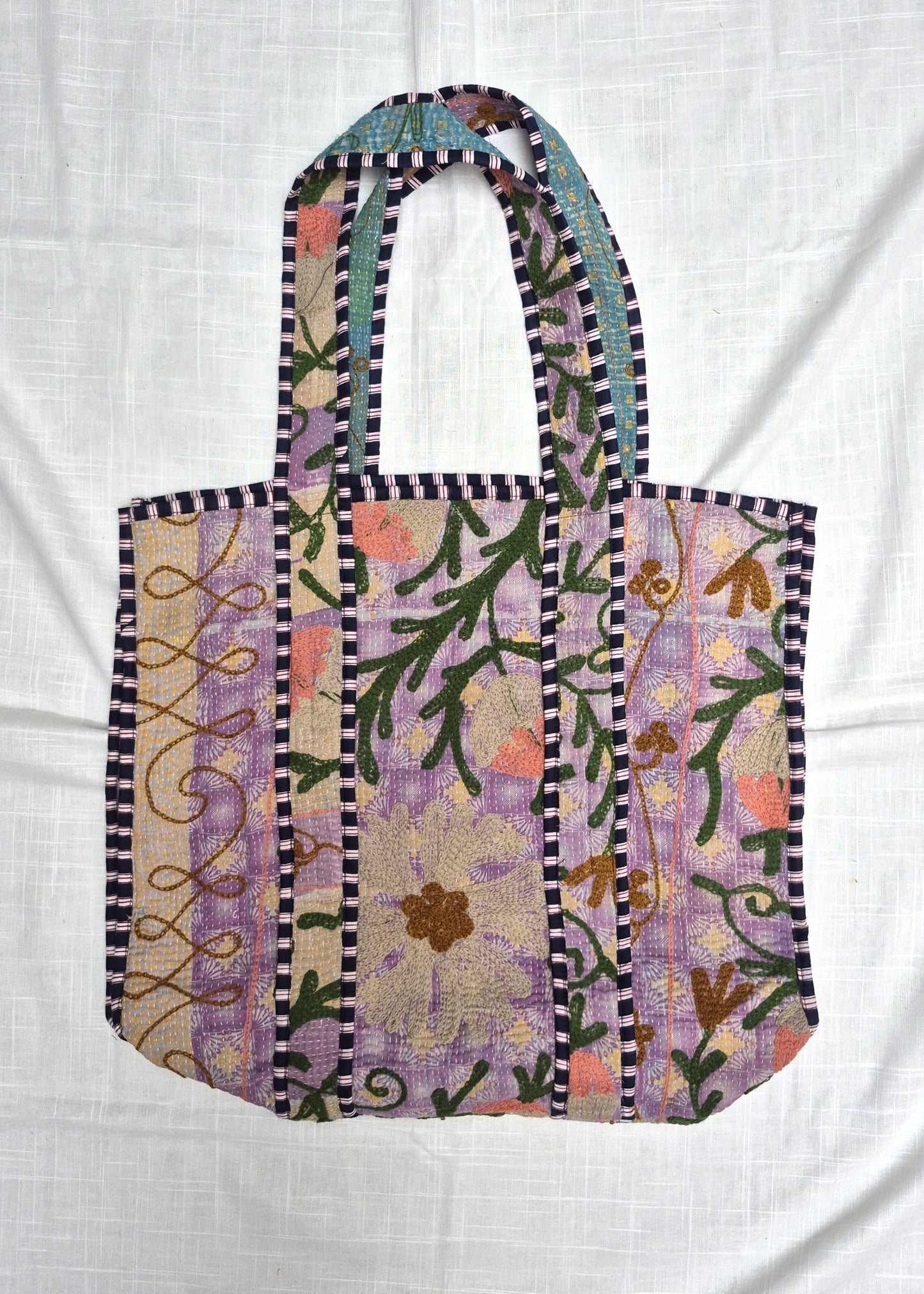 Vintage kantha tote bag met suzani borduursel # 3