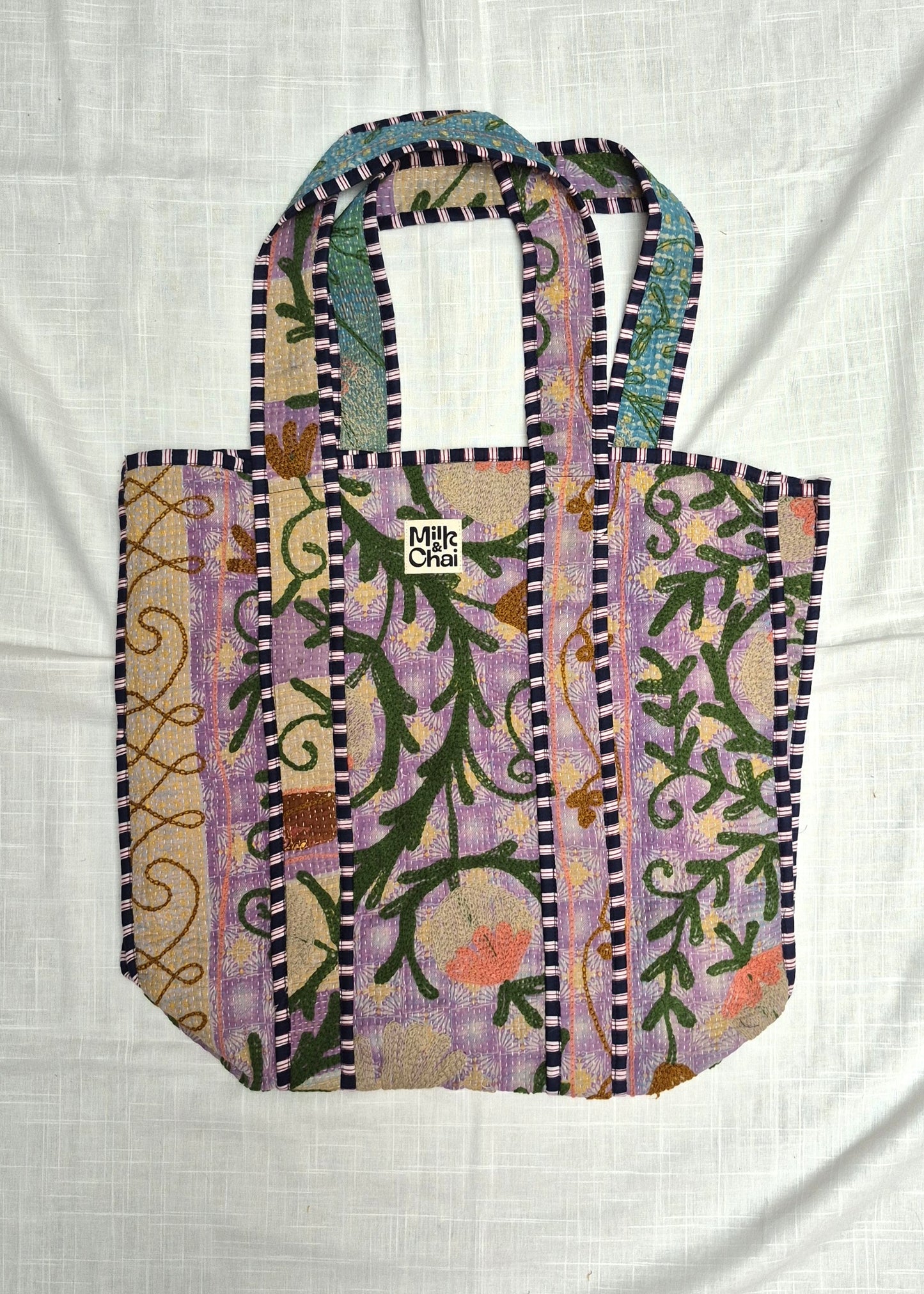 Vintage kantha tote bag met suzani borduursel # 2