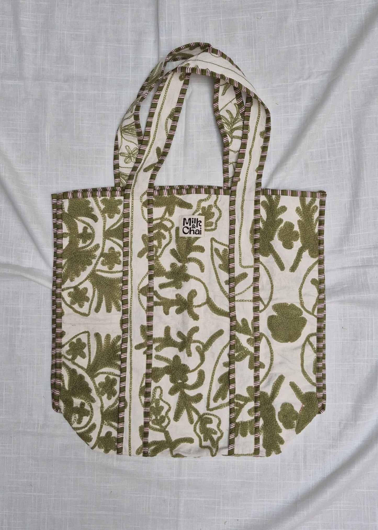 Suzani tote bag - Lime Green