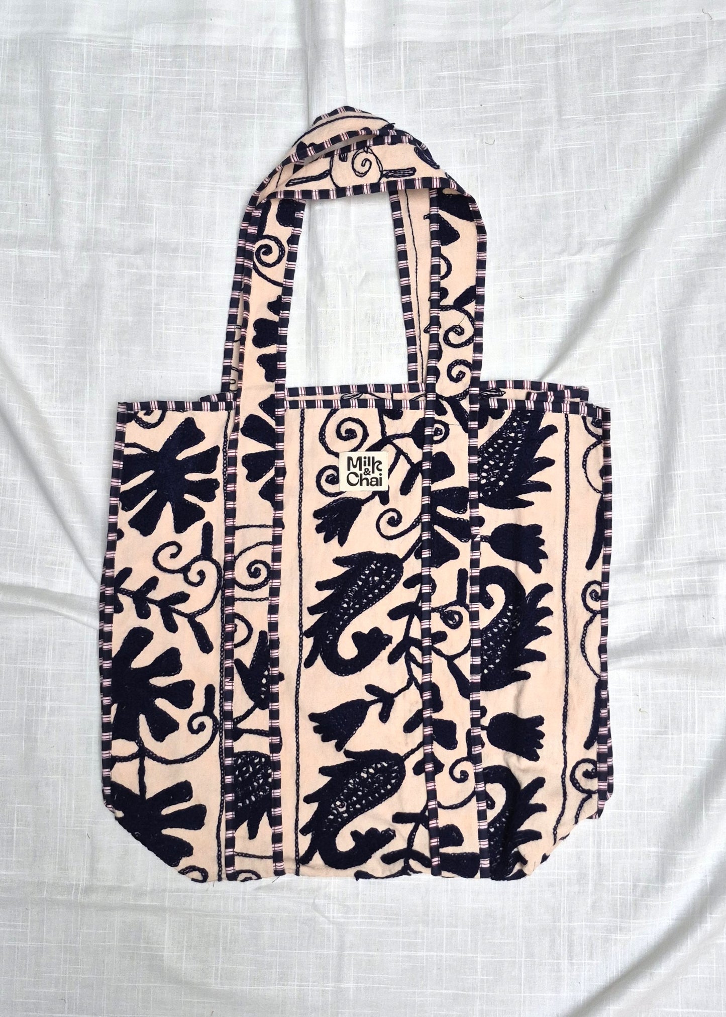 Suzani tote bag - Navy Blue