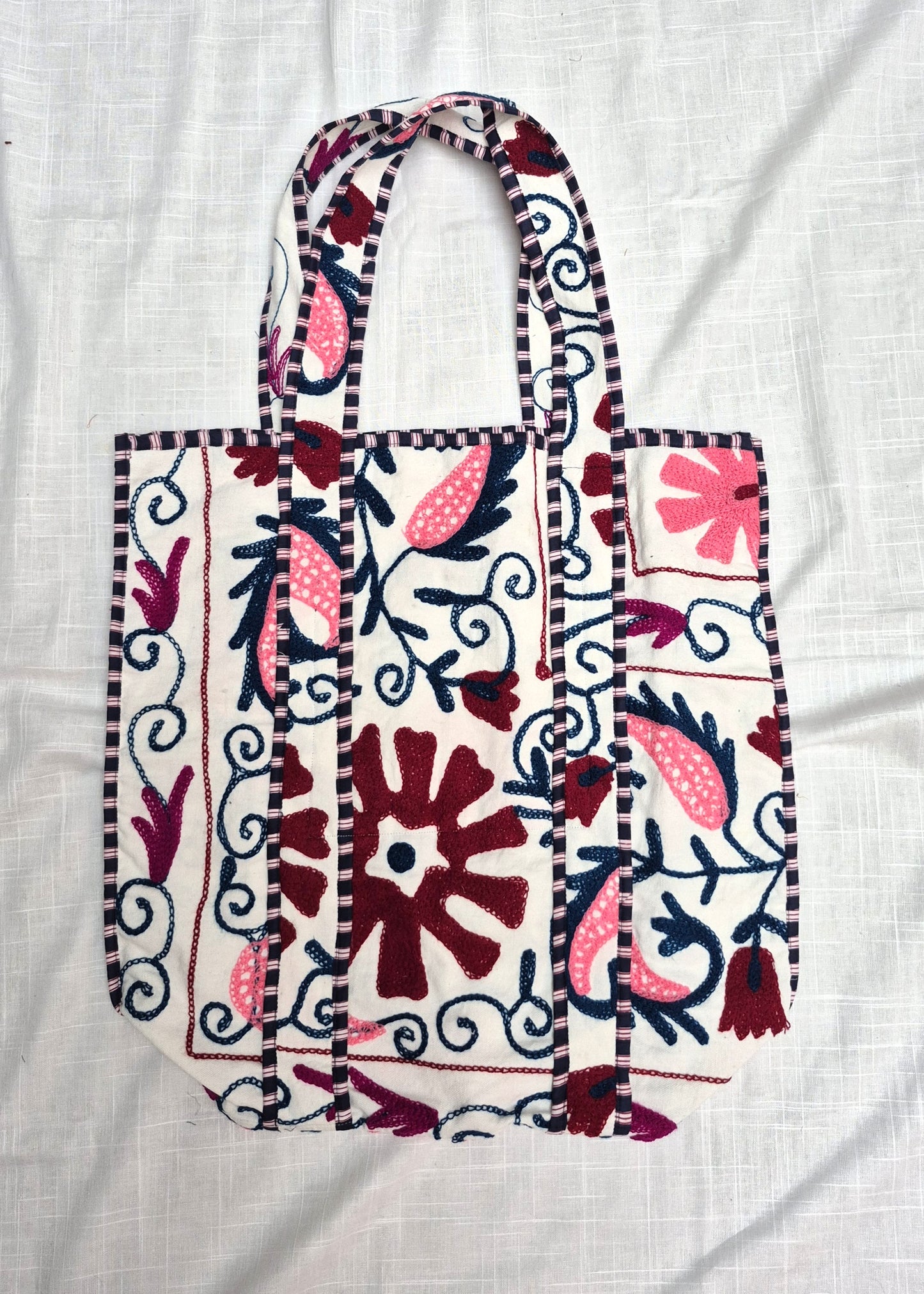 Suzani tote bag - Raspberry